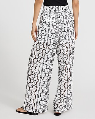 Eyelet High Waisted Relaxed Trouser