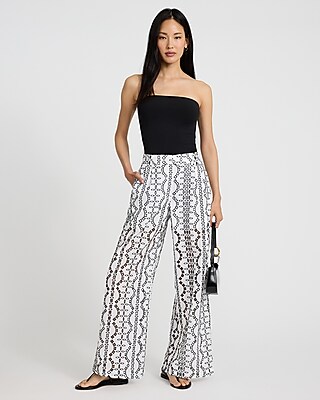 Eyelet High Waisted Relaxed Trouser