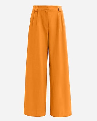 Linen-Blend High Waisted Relaxed Trouser