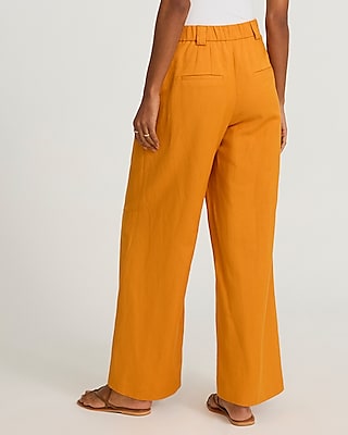 Linen-Blend High Waisted Relaxed Trouser