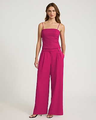 Linen-Blend High Waisted Relaxed Trouser