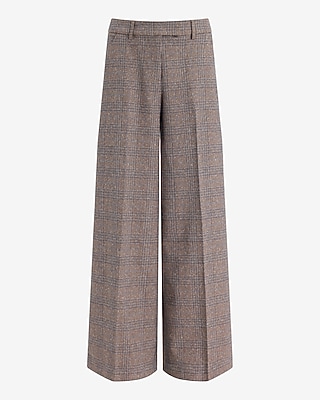Editor Plaid Mid Rise Wide Leg Pant