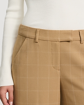 Editor Plaid Mid Rise Wide Leg Pant