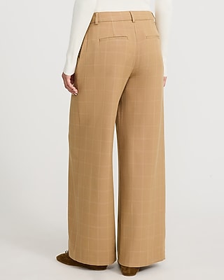 Editor Plaid Mid Rise Wide Leg Pant