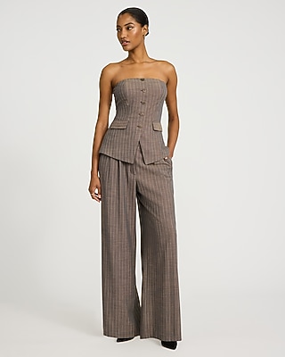 Pinstripe High Waisted Relaxed Trouser
