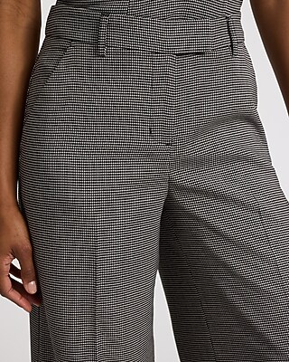 Editor Mid Rise Houndstooth Wide Leg Pant