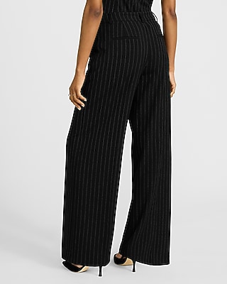 Editor Striped Mid Rise Wide Leg Pant