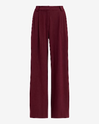 Heathered Stretch Twill High Waisted Relaxed Trouser
