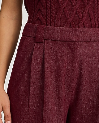 Heathered Stretch Twill High Waisted Relaxed Trouser