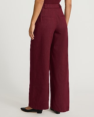 Heathered Stretch Twill High Waisted Relaxed Trouser