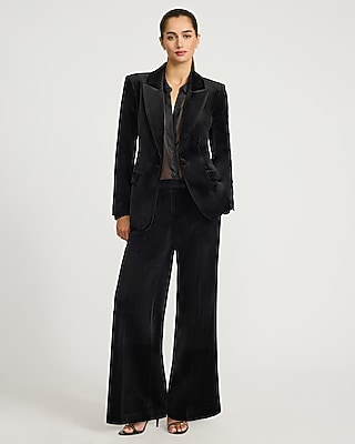Editor Velvet Mid Rise Wide Leg Pant