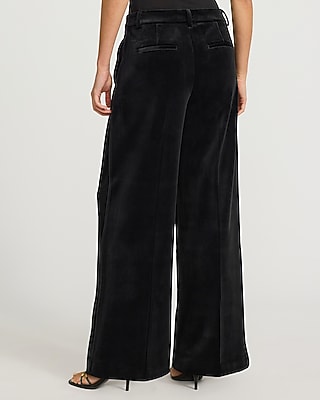Editor Velvet Mid Rise Wide Leg Pant