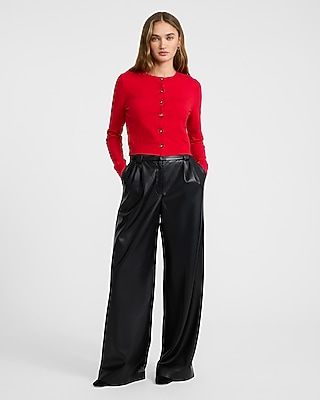 Faux Leather High Waisted Relaxed Trouser - image 5