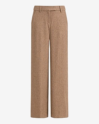 Editor Textured Herringbone Mid Rise Wide Leg Pant