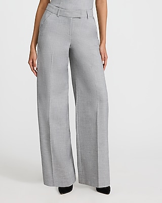 Editor Textured Twill Mid Rise Wide Leg Pant