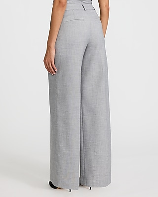 Editor Textured Twill Mid Rise Wide Leg Pant