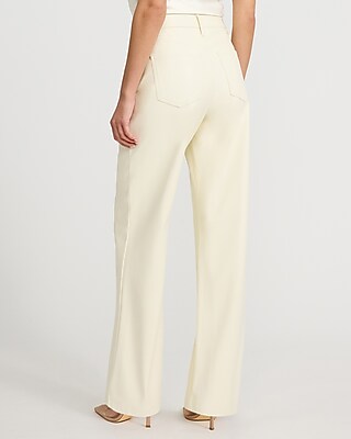 High Waisted Faux Leather Wide Leg Pant