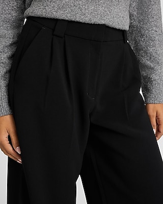 Signature Crepe High Waisted Cropped Relaxed Trouser