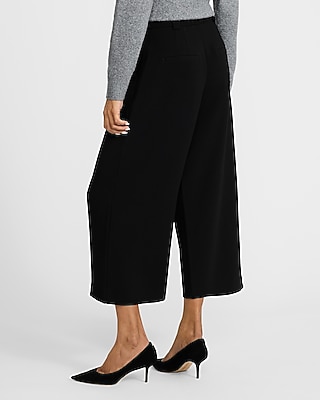Signature Crepe High Waisted Cropped Relaxed Trouser