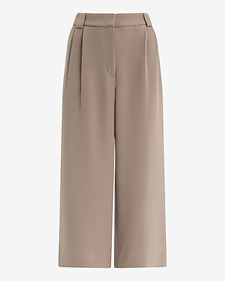 Signature Crepe High Waisted Cropped Relaxed Trouser