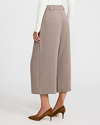 Signature Crepe High Waisted Cropped Relaxed Trouser