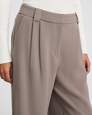 Signature Crepe High Waisted Cropped Relaxed Trouser