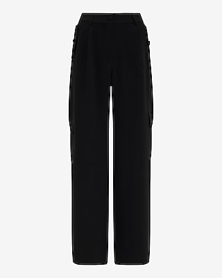 Signature Crepe High Waisted Cargo Relaxed Trouser