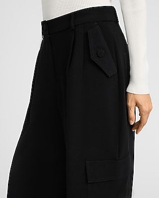 Signature Crepe High Waisted Cargo Relaxed Trouser