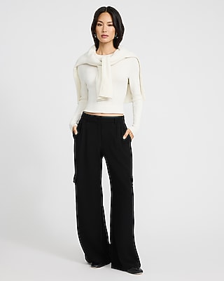 Signature Crepe High Waisted Cargo Relaxed Trouser