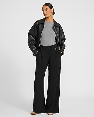 Signature Crepe High Waisted Utility Waist Relaxed Trouser