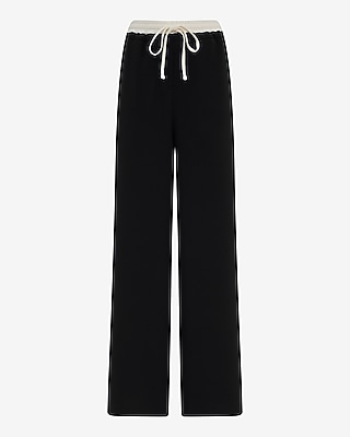 Signature Crepe Contrast Double Waist Wide Leg Pull On Pant - image 5