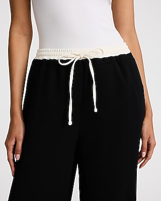 Signature Crepe Contrast Double Waist Wide Leg Pull On Pant - image 2
