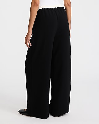 Signature Crepe Contrast Double Waist Wide Leg Pull On Pant - image 3