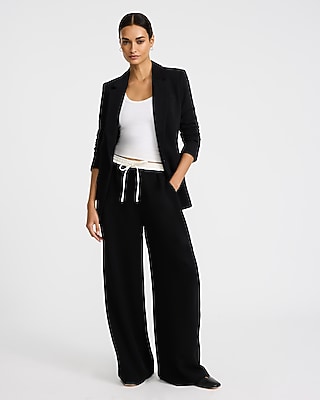 Signature Crepe Contrast Double Waist Wide Leg Pull On Pant - image 4