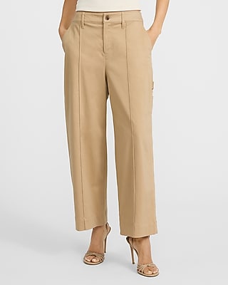High Waisted Seamed Wide Leg Ankle Pant