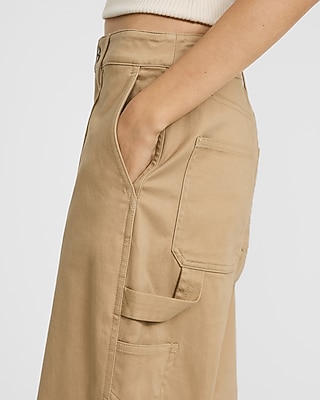 High Waisted Seamed Wide Leg Ankle Pant