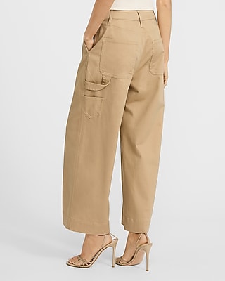 High Waisted Seamed Wide Leg Ankle Pant
