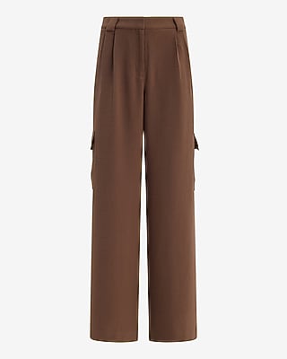 Signature Crepe High Waisted Cargo Relaxed Trouser