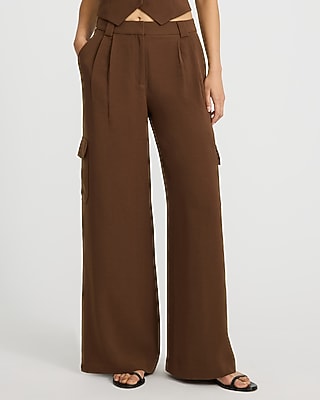 Signature Crepe High Waisted Cargo Relaxed Trouser