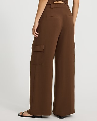 Signature Crepe High Waisted Cargo Relaxed Trouser