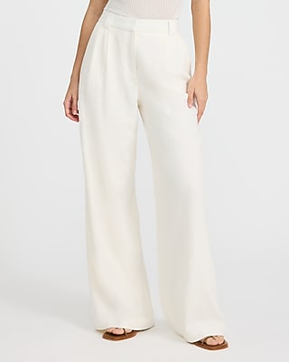 Linen-Blend High Waisted Relaxed Trouser