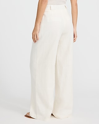 Linen-Blend High Waisted Relaxed Trouser