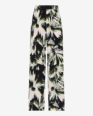 Printed High Waisted Relaxed Wide Leg Trouser