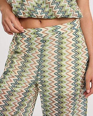 Chevron Crochet High Waisted Relaxed Trouser