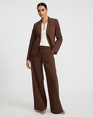 Editor Stretch Cotton Mid Rise Wide Leg Pant