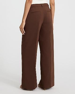 Editor Stretch Cotton Mid Rise Wide Leg Pant
