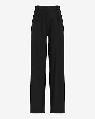 Linen-Blend High Waisted Relaxed Trouser