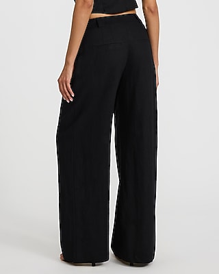 Linen-Blend High Waisted Relaxed Trouser