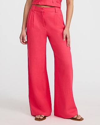 Linen-Blend High Waisted Relaxed Trouser