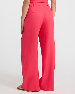 Linen-Blend High Waisted Relaxed Trouser